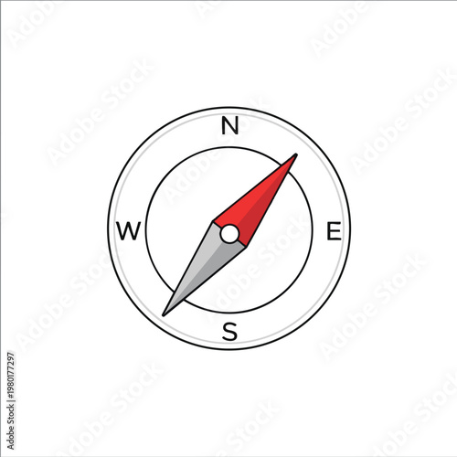 Stylish Digital Compass Illustration for Navigation and Outdoor Adventure Themes