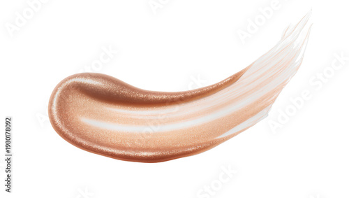 Fotografie Isolated cosmetic liquid makeup product swatch in shimmering rose gold tone with