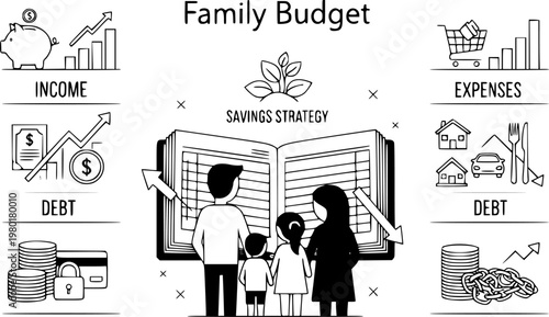 Family budget planning: income, expenses, debt, and savings strategy
