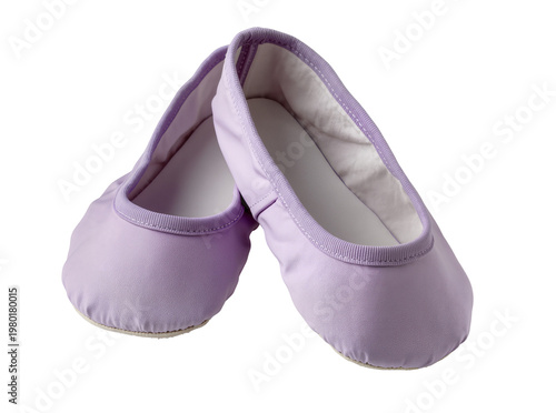Foto Isolated comfortable lavender ballet slippers, perfect footwear for aspiring young dancers
