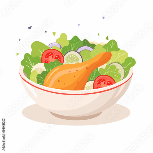 Hähnchen-Salat Bowl leicht