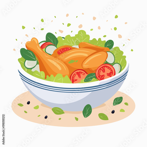 Hähnchen-Salat Bowl leicht