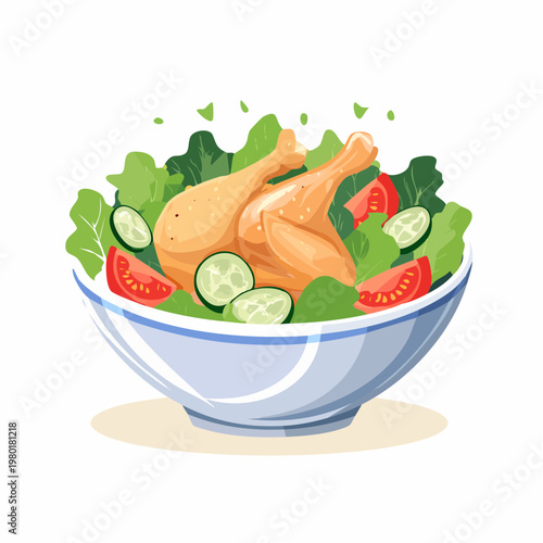 Hähnchen-Salat Bowl leicht