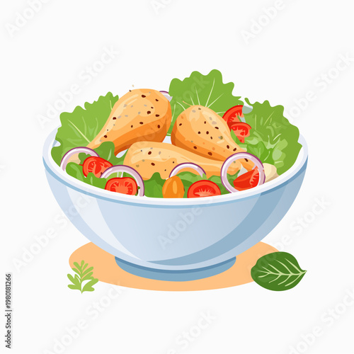 Hähnchen-Salat Bowl leicht