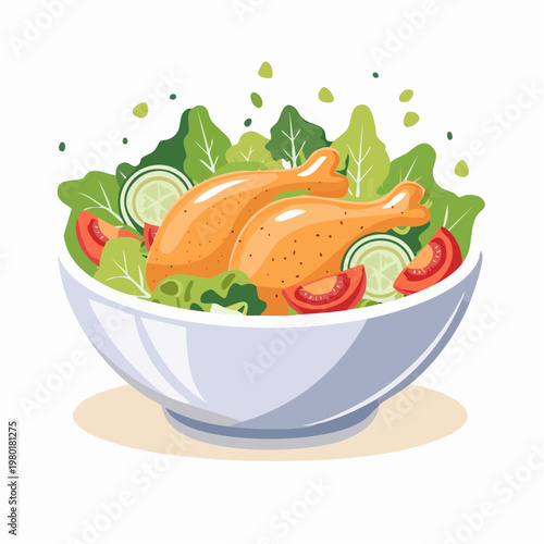 Hähnchen-Salat Bowl leicht