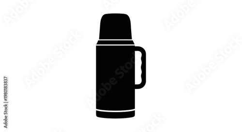 Simple black thermos flask graphic a striking visual silhouette