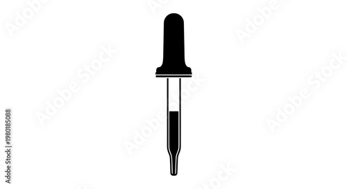 Simple black silhouette of a dropper isolated on a white background silhouette