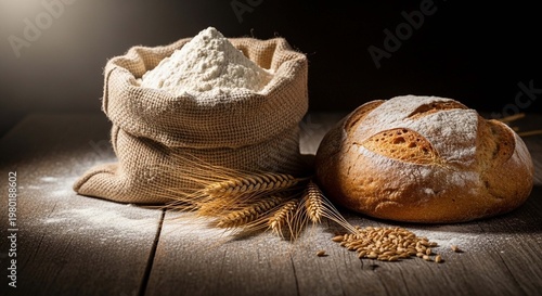Bread and wheat photo.