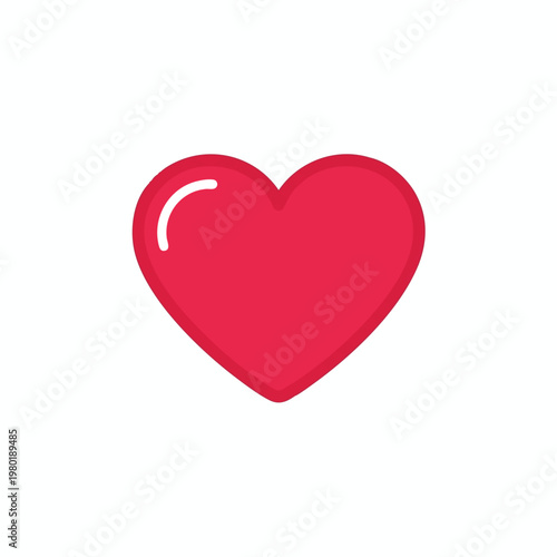 Bright Red Heart Icon Symbolizing Love and Compassion for Health and Wellness Concepts