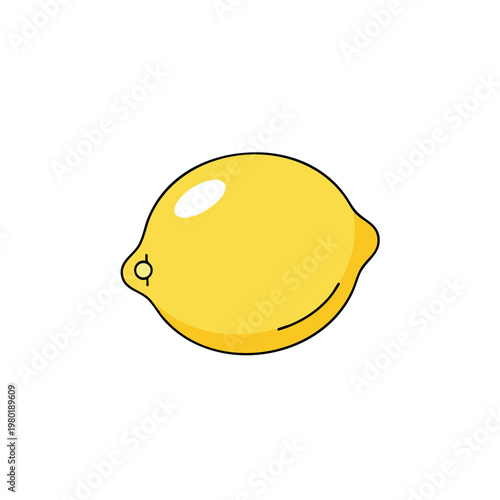 Fresh Bright Lemon on a White Background for Healthy Food and Cooking Concepts