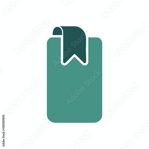 Minimalist Illustration of a Book with Bookmark for Reading and Education Themes