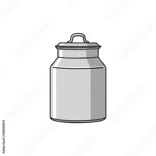Simple Illustration of a Classic Food Storage Jar for Kitchen or Pantry Decor