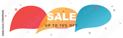Colorful Sale Bubbles Offer Discount Promotion Advertising Banner Design