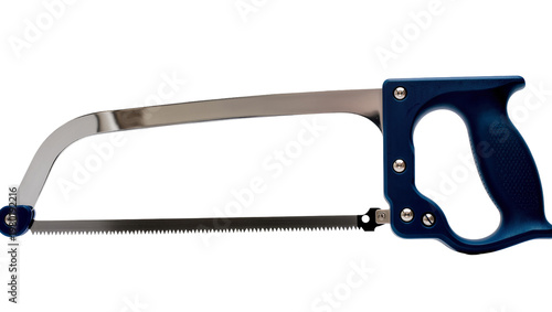 Принти на полотні Isolated contemporary hacksaw with ergonomic blue grip, strong metal frame, shar