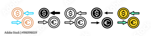Currency Exchange multyple icon