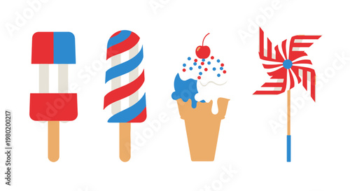 Tableau sur toile Sweet Patriotic Treats and Festive Toy for Summer Holidays Celebration