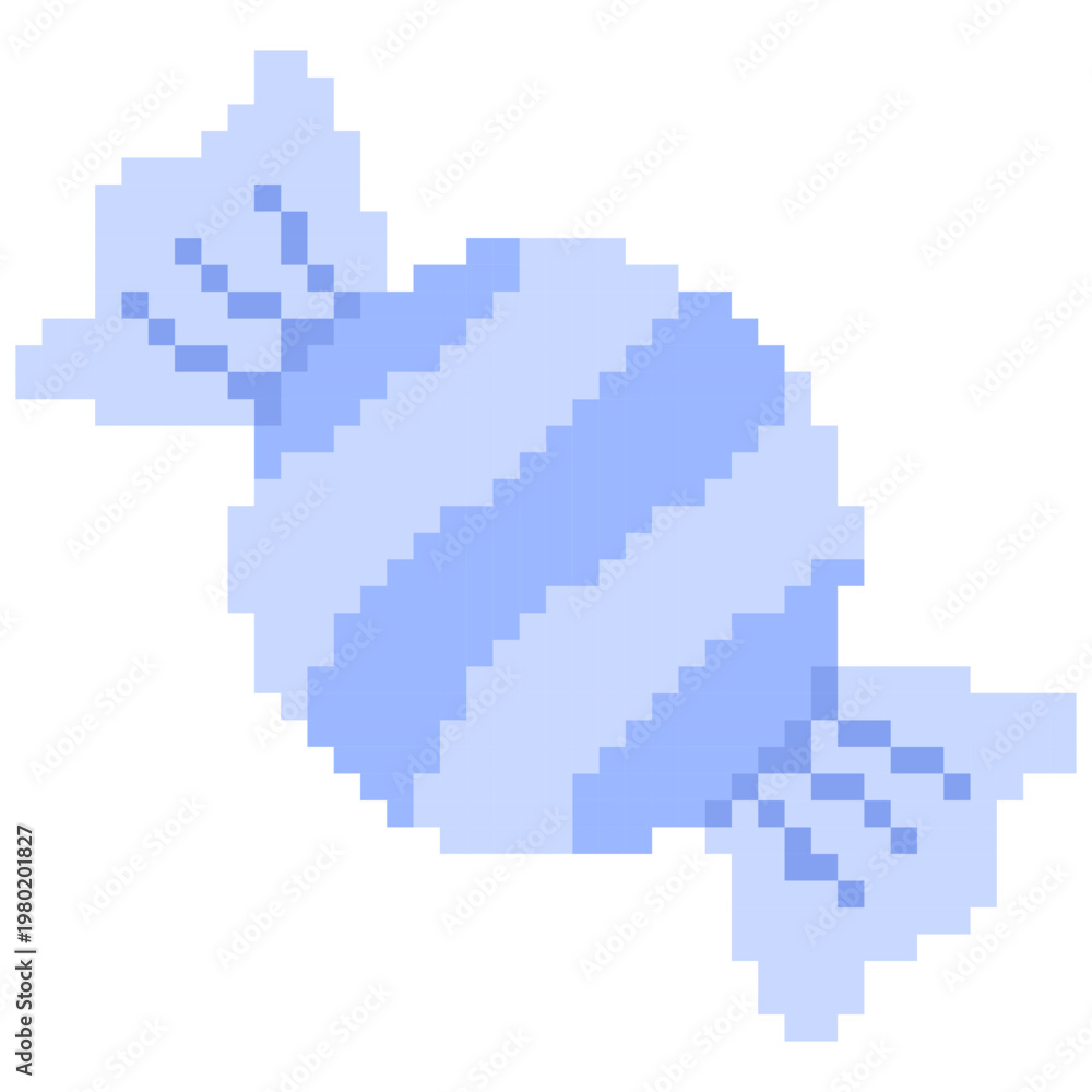 Fototapeta premium Blue Pixel Candy Sweet Vector Cute 8 Bit Retro Candy Illustration