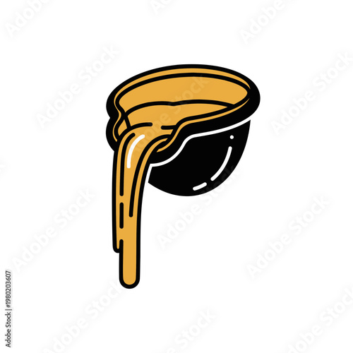 Abstract Vector Icon of Molten Metal Flow, Symbolizing Creation and Transformation. transparent.