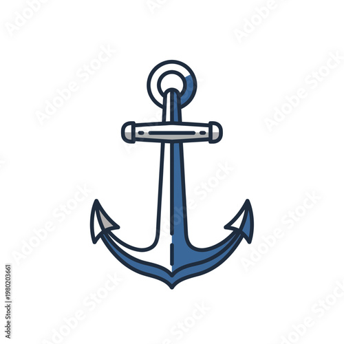 Nautical Anchor Outlined Vector Icon, Steadfast Maritime Symbol transparent.