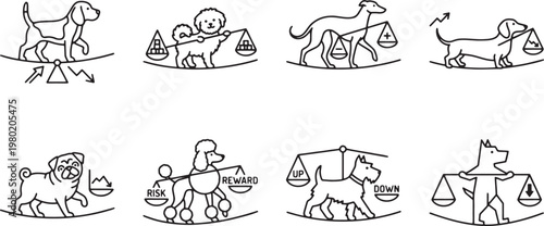 Dogs Balancing Risk and Reward on Tightrope Financial Concepts