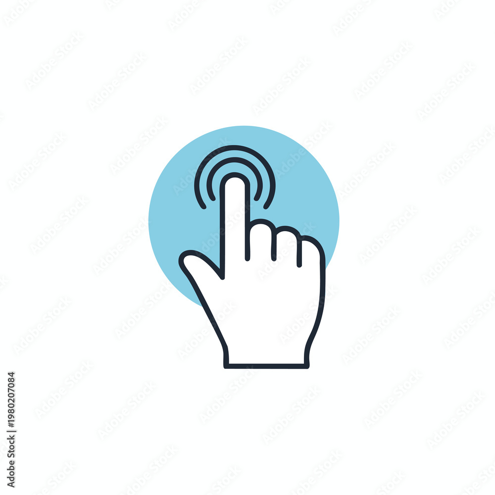 Obraz premium Touchscreen Hand Gesture Icon for Digital Interface and Technology Applications