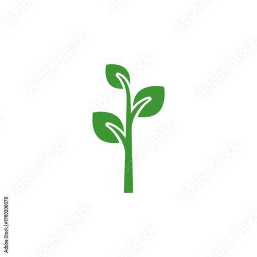 A green plant icon with leaves grows naturally outdoors.