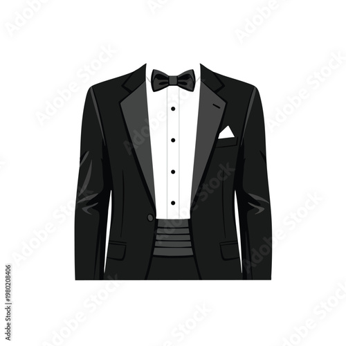 Elegant Black Tuxedo Suit for Formal Events and Special Occasions