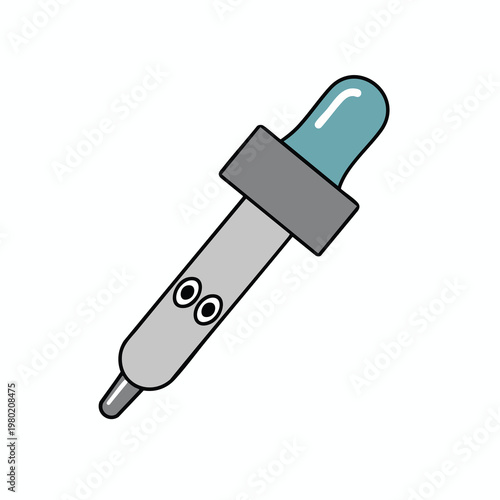 Close up of a laboratory dropper with liquid for scientific and medical research