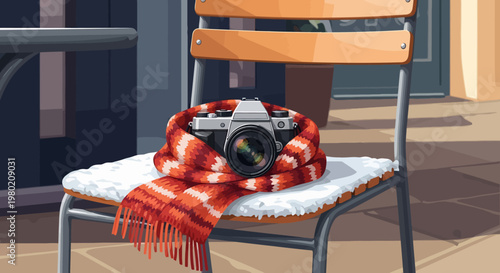 Camera on Chair Seat.