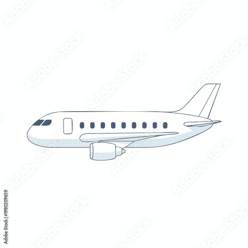 Modern Commercial Airplane Flying in Clear Sky