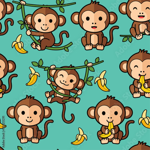 Brown monkeys hanging from branches eating.