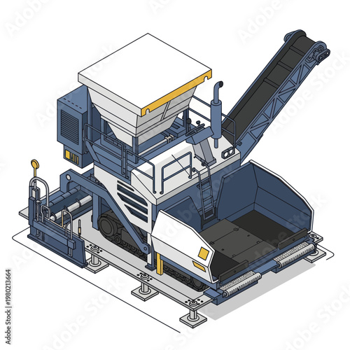 Industrial Paving Machine for Road Construction and Asphalt Laying.