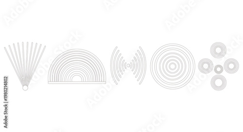 Minimalist Geometric Abstract Circle and Ring Pattern Design.