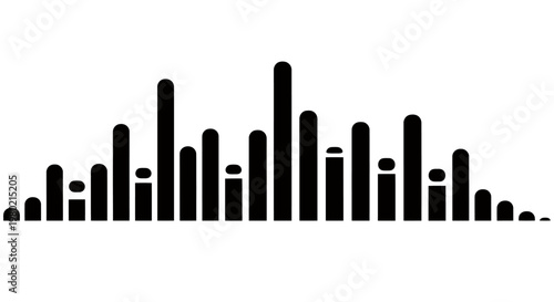 Stylized black skyline silhouette of a modern city.