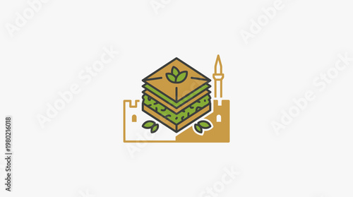 Iconic Baklava and Landmark Silhouette