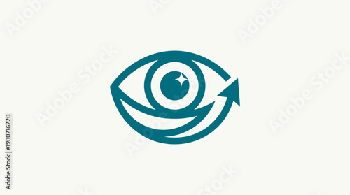 Abstract Eye Icon with Arrow Symbol