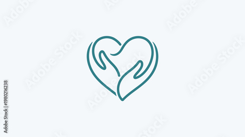 Heart Shape Symbol with Holding Hands