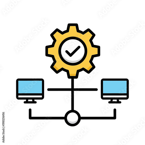 Conceptual illustration of successful digital network configuration and system setup, symbolizing efficient data management, seamless IT solutions, and optimal operational connectivity