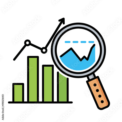 Visualizing business intelligence and market trends with comprehensive data analysis, using graphical representations to uncover financial growth and strategic insights