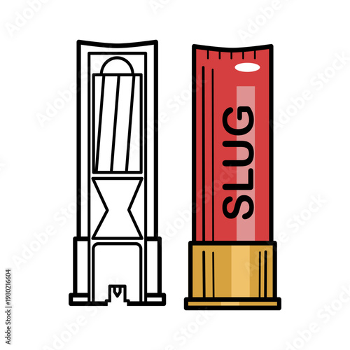 Illustration shotgun gauges ammo slug