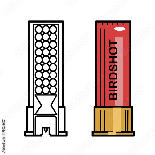 Illustration shotgun gauges ammo birdshot