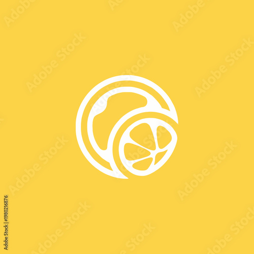 Abstract Citrus Fruit Slice Logo Design.
