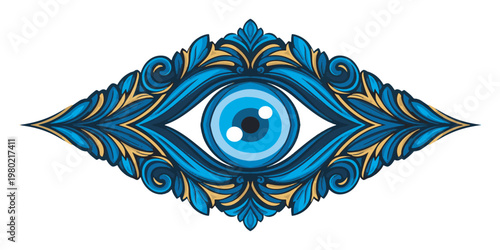 Evil Eye Symbol Vector Illustration Decorative Mystical Design