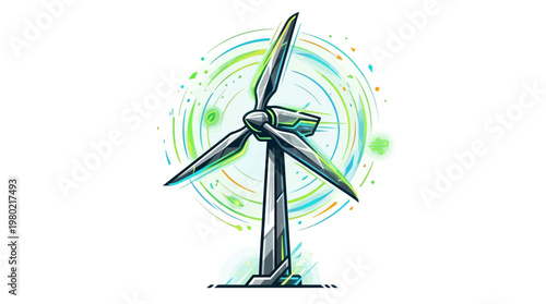 Wind turbine renewable energy generator machine.