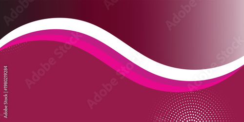 Abstract Dark Red Wavy Background with Elegant Orange Curves and Circular Halftone Dotted Accents  illustrator vector