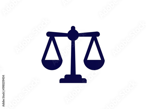 Canvastavla Isolated dark blue balance scales icon representing justice, law, and legal equa