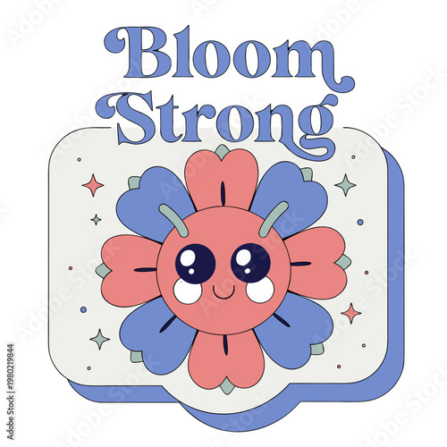 Cheerful purple cartoon character with a cozy knitted hat, happily jumping amidst sparkling stars, delivering the positive and reassuring message 'Stay Calm' for a comforting design