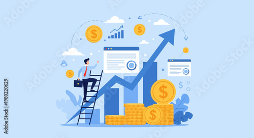 Business growth and financial success concept.