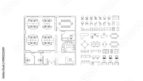 Set of illustrated top-down view bushes and trees, perfect for architectural designs and games