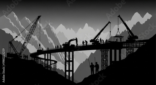 silhouette of a bridge
